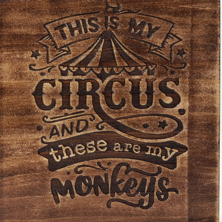 Small Timber Photo Board - This Is My Circus & These Are My Monkeys