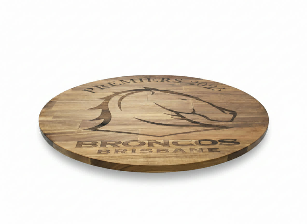 Engraved BRISBANE PREMIERS Sporting Coffee Table – 600mm Round