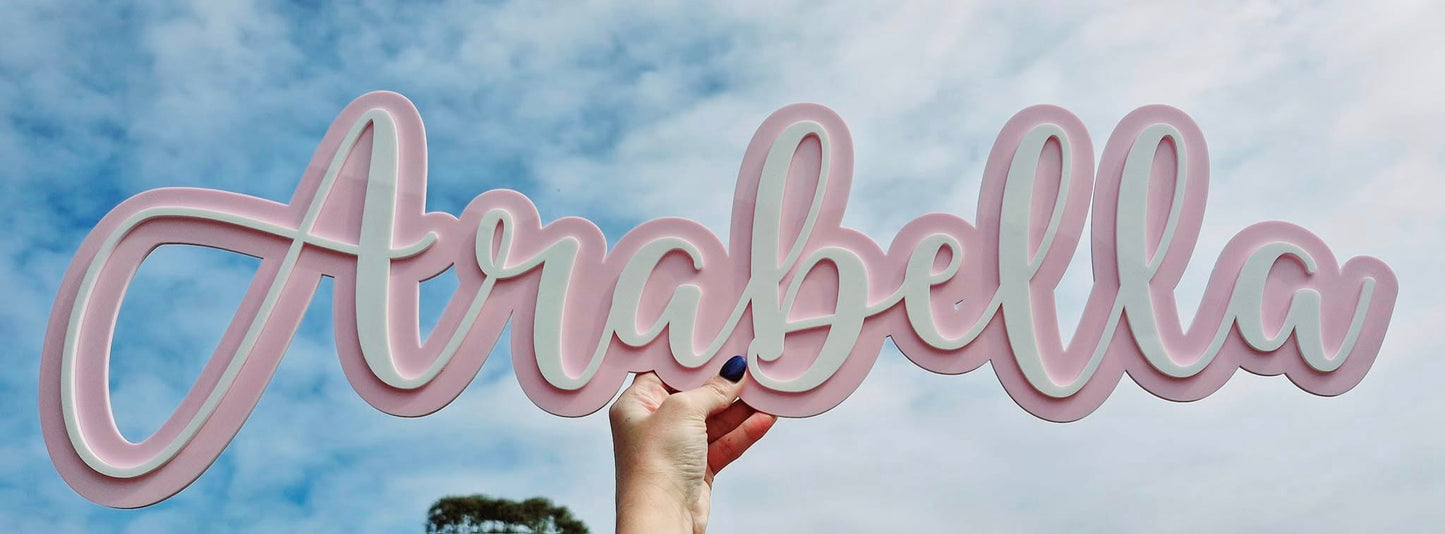 Day Dream Script | Personalised Double Layer Acrylic Name Sign