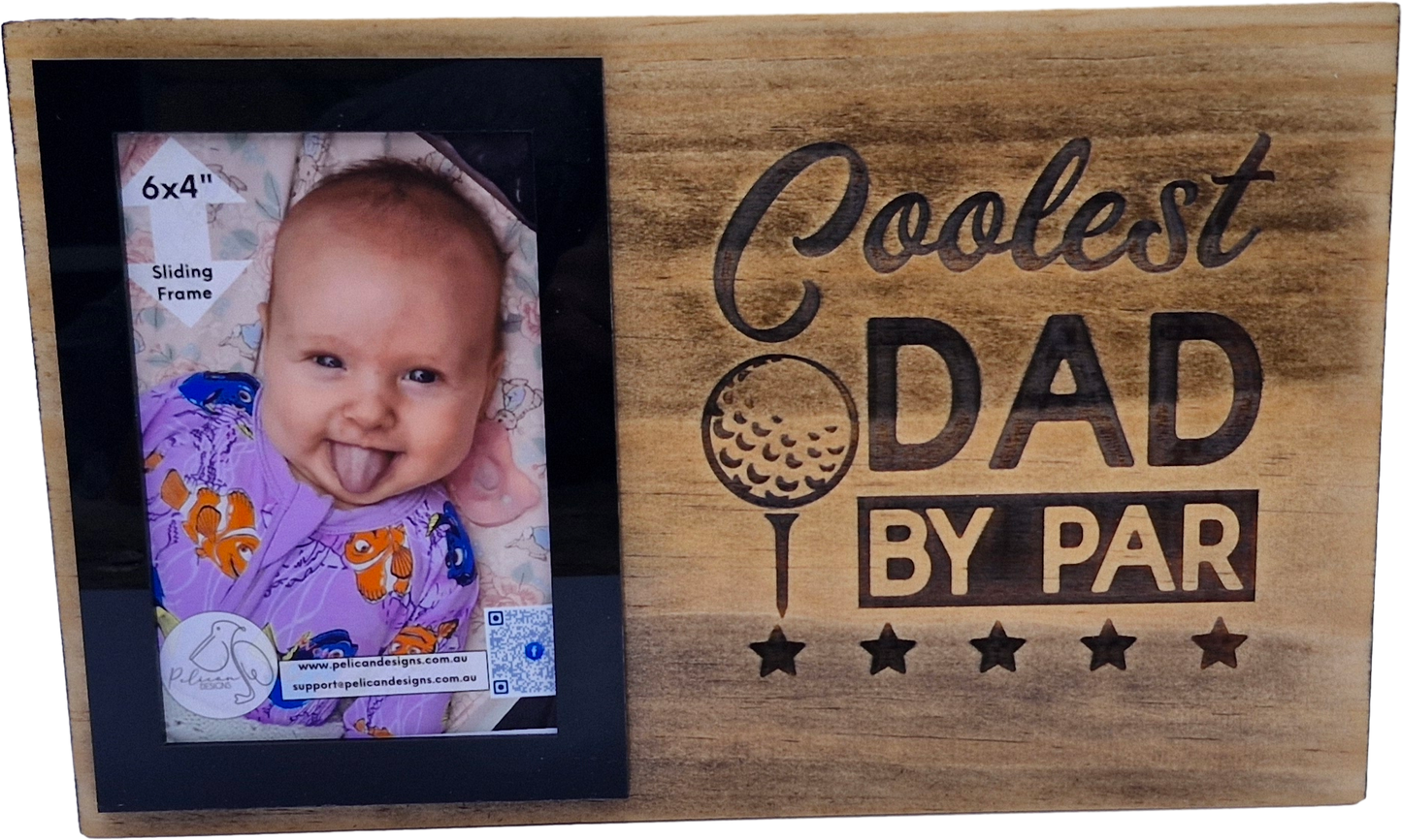 Coolest Dad by Par! - Engraved Timber Photo Board