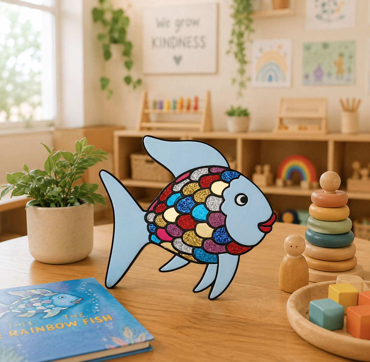 Rainbow Fish Inspired Acrylic Wall Decor | Spark Kindness & Friendship