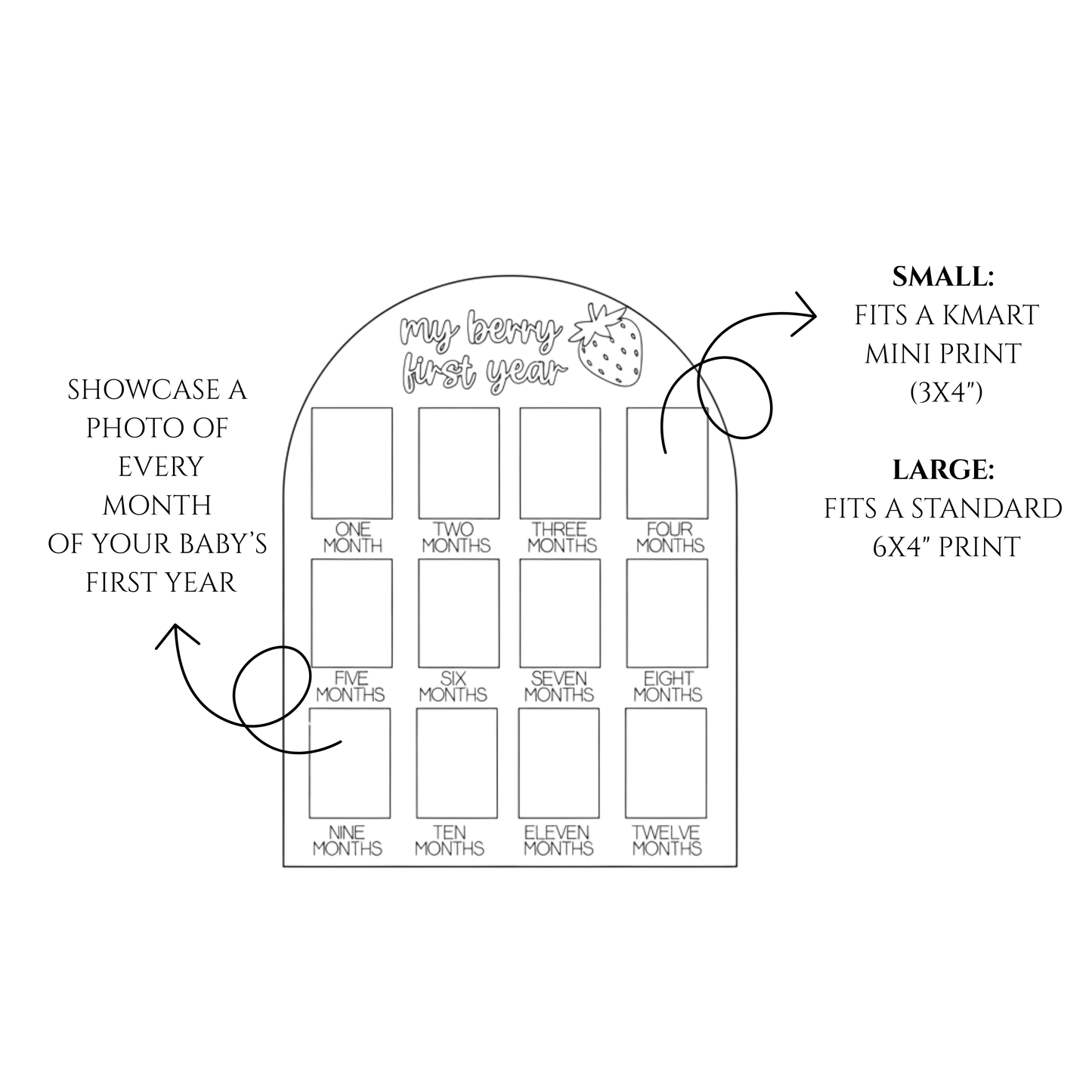 Personalised First Year Photo Board | Sun & Clouds