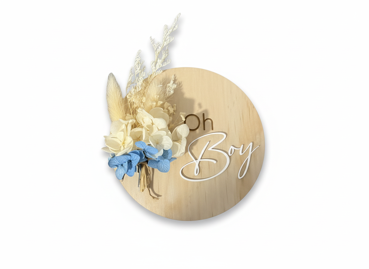 Baby Floral Gender Announcement Discs