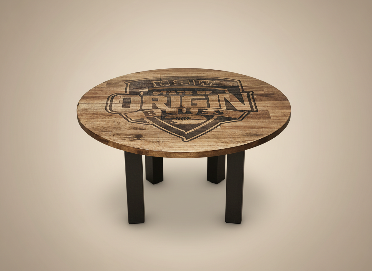 Custom Engraved NSW Sporting Coffee Table – 600mm Round