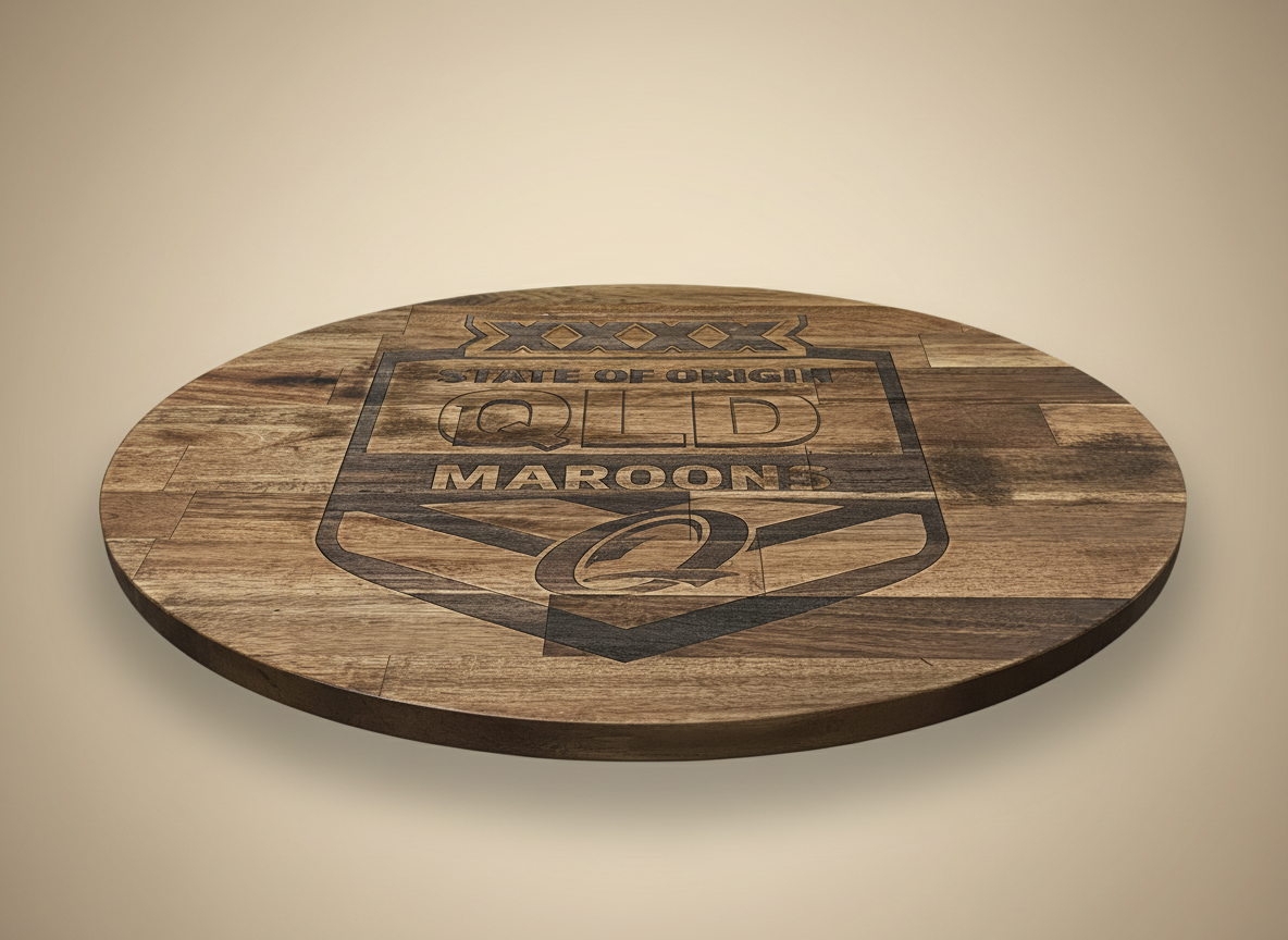 QLD Sporting Coffee Table Top – 600mm Round | 18mm Thick