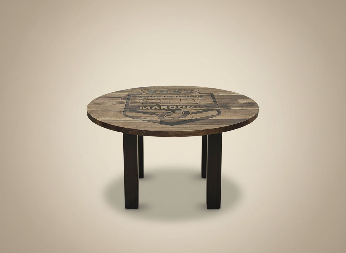 Engraved QLD Sporting Coffee Table – 600mm Round