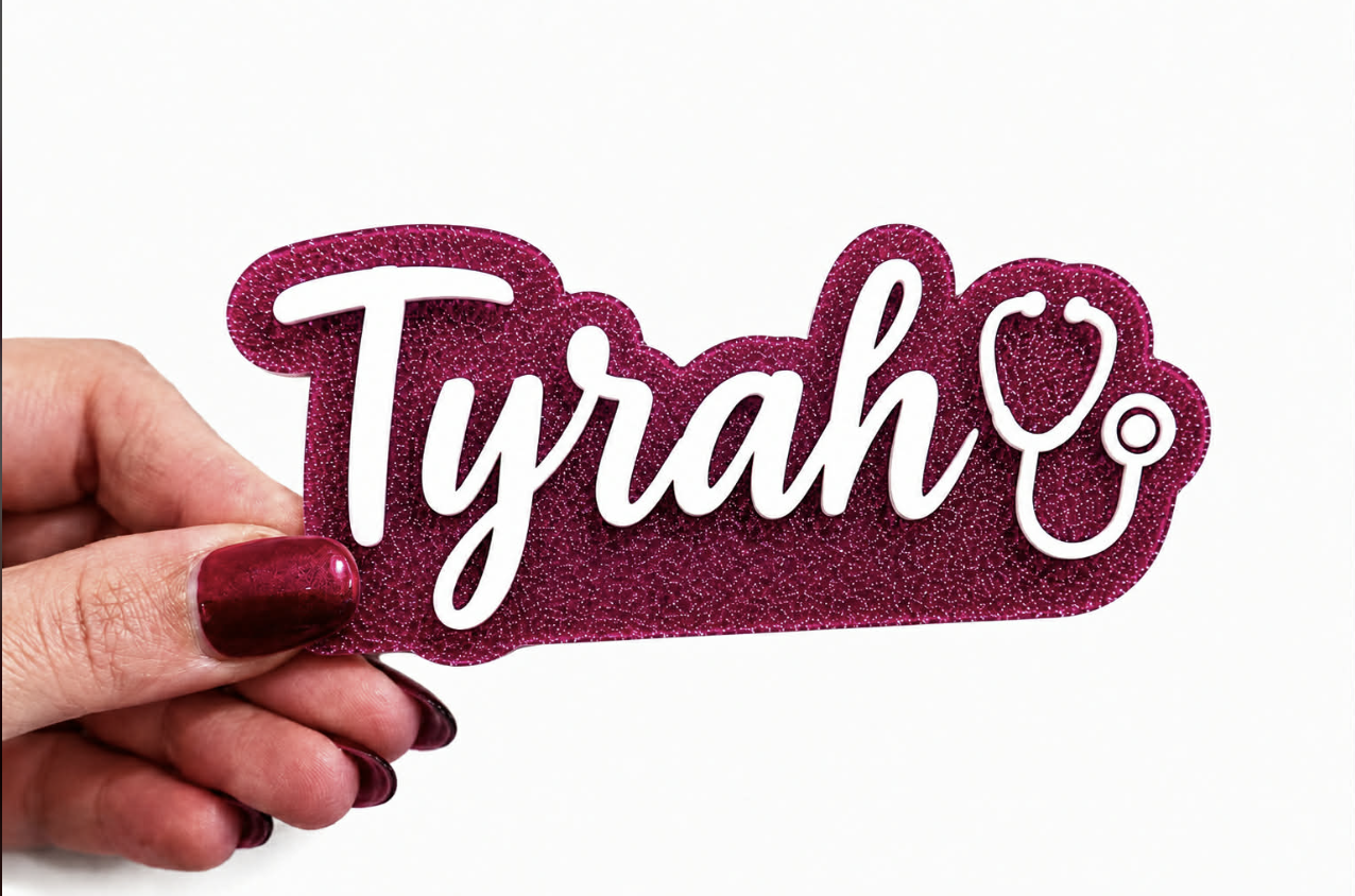 3D Acrylic Name Badge with Symbol