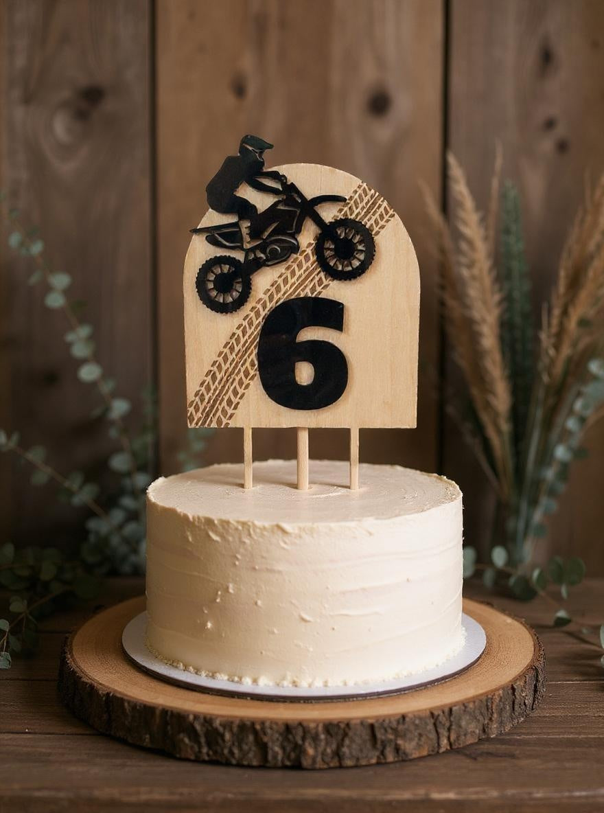 Dirt Bike Cake Topper – Plywood & Acrylic