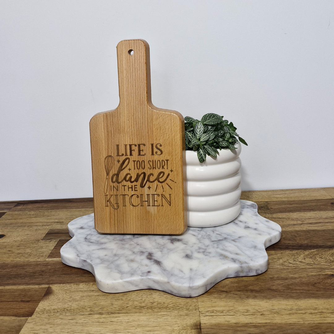 Engraved Bamboo Serving Board - Dance in the kitchen