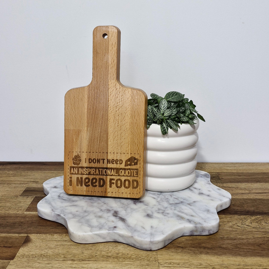 Engraved Bamboo Serving Board - I don't need an inspirational quote