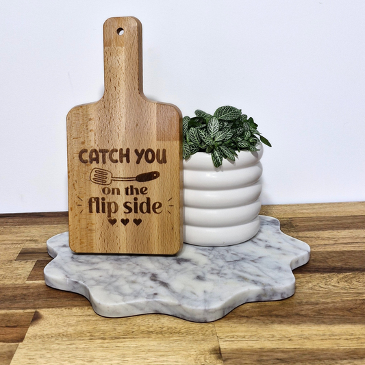 Engraved Bamboo Serving Board - Catch you on the flip side