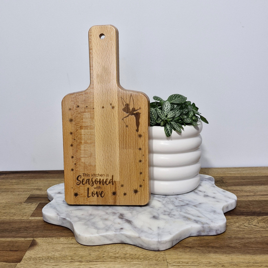 Engraved Bamboo Serving Board- Seasoned with Love