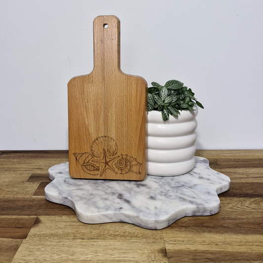 Engraved Bamboo Serving Board - Seashells
