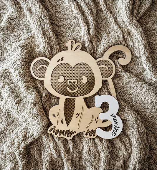 Rattan Monkey - Interchangeable Milestone