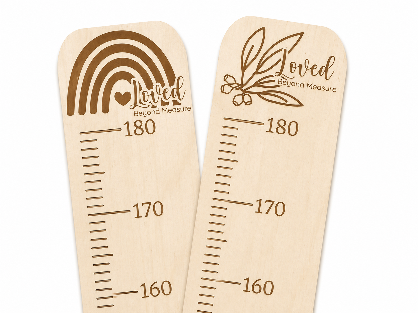 Engraved Plywood Height Chart – Loved Beyond Measure (Personalisable)