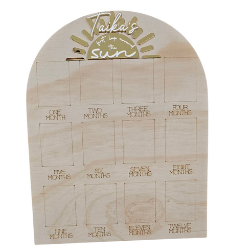 First Lap Around The Sun First Year Photo Board (Personalised) | Baby ...