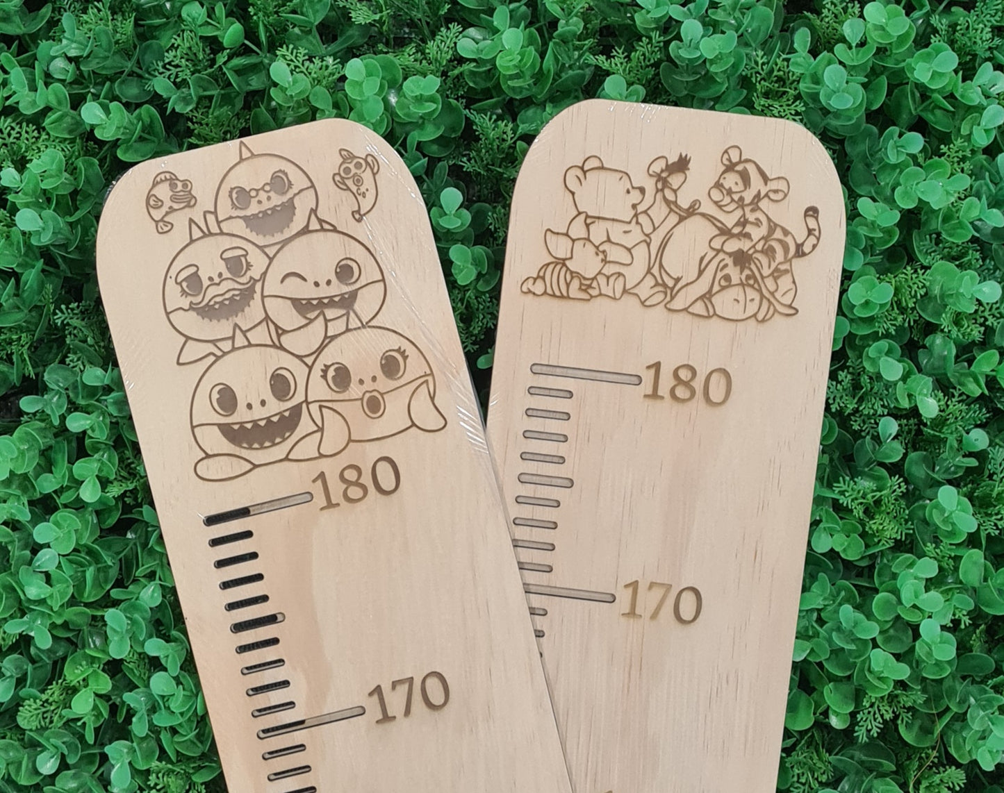 Engraved Plywood Height Chart - Character Themed