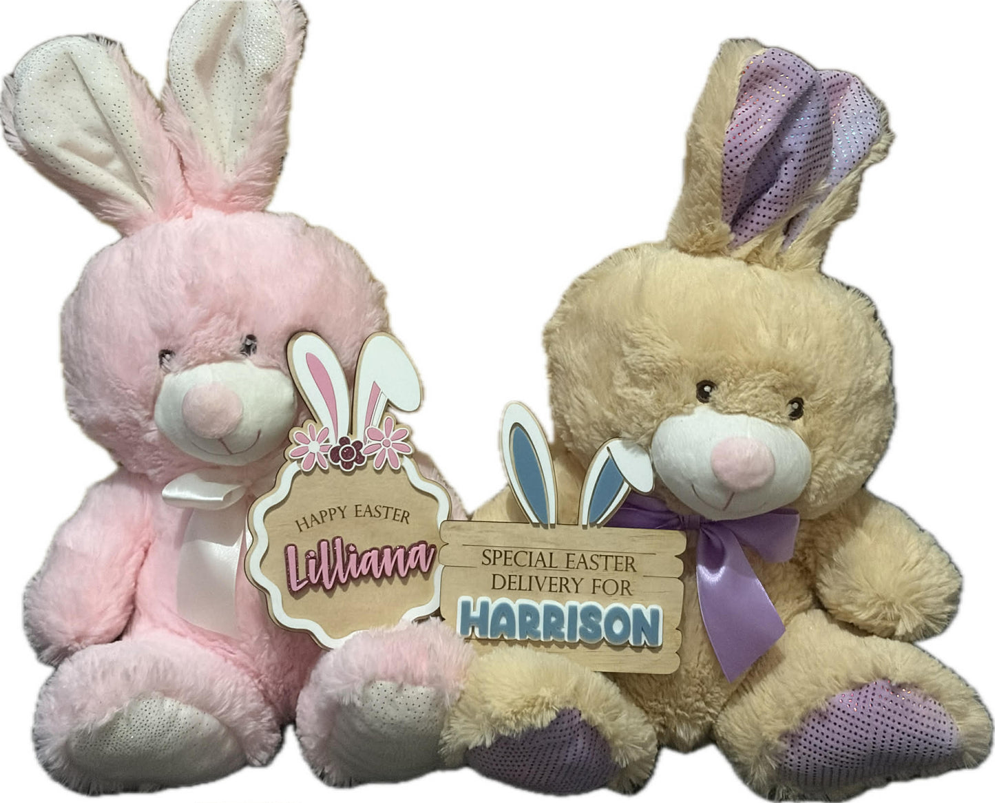 Bunny Bundle: Plush Bunny & Personalised Easter Crate Plaque