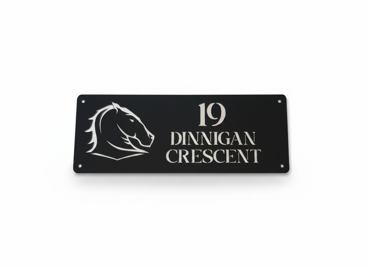 Custom Sporting Icon House Sign (Acrylic) | Personalised House Number & Street Name