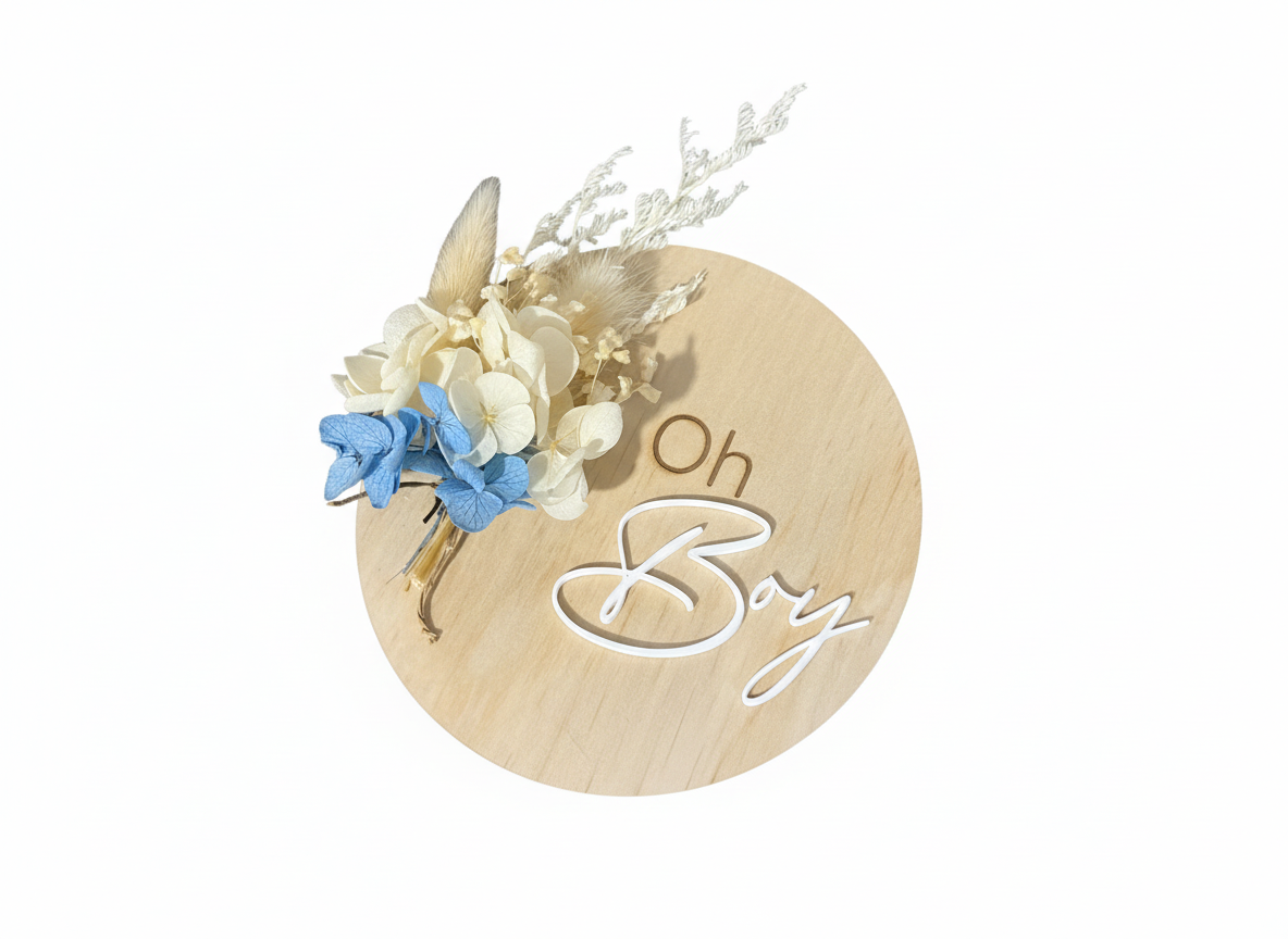 Baby Floral Gender Announcement Discs