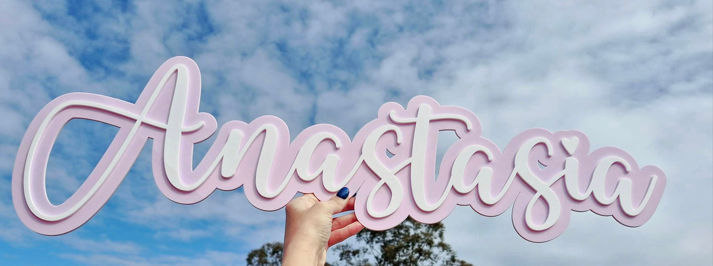 Day Dream Script | Personalised Double Layer Acrylic Name Sign