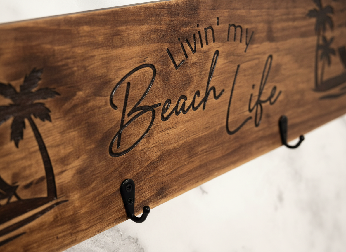 Timber Keyholder - Livin' My Beach Life