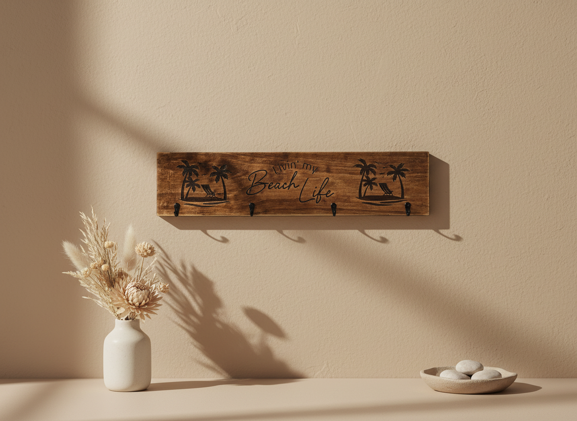 Timber Keyholder - Livin' My Beach Life