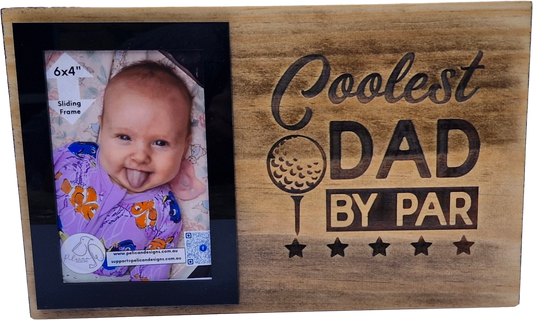 Coolest Dad by Par! - Engraved Timber Photo Board