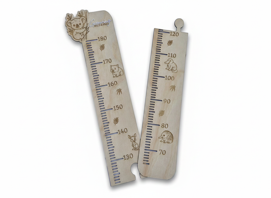 Personalisable Plywood Growth Chart – Growing Wild & Free (65–180cm) | Optional Name Add-On