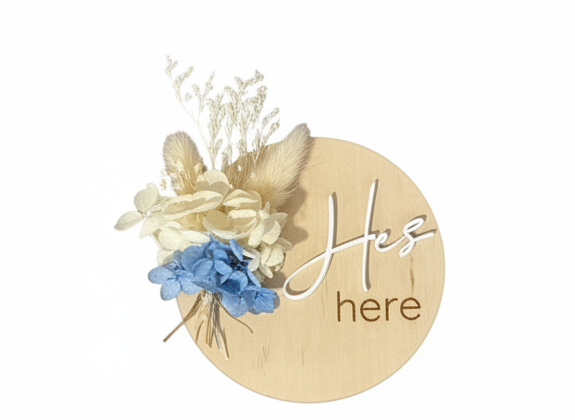 Baby Floral Gender Announcement Discs