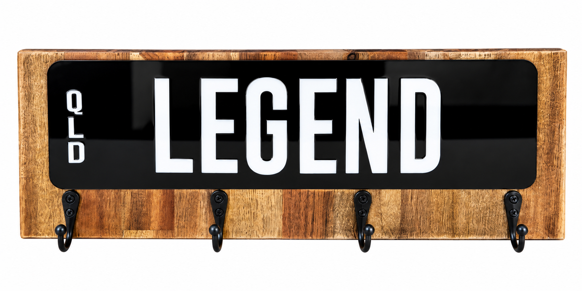 Personalised Number Plate Key Holder  – LEGEND | Wooden Wall Key Holder