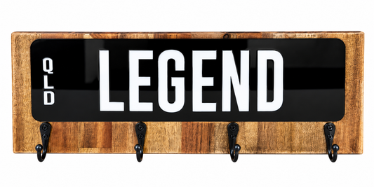 Personalised Number Plate Key Holder  – LEGEND | Wooden Wall Key Holder