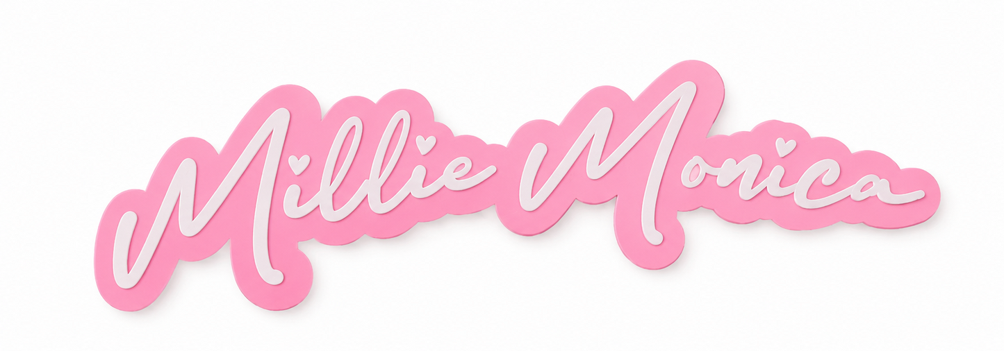 Personalised Double Layer Acrylic Double Name Sign | Curved Script Wall Decor