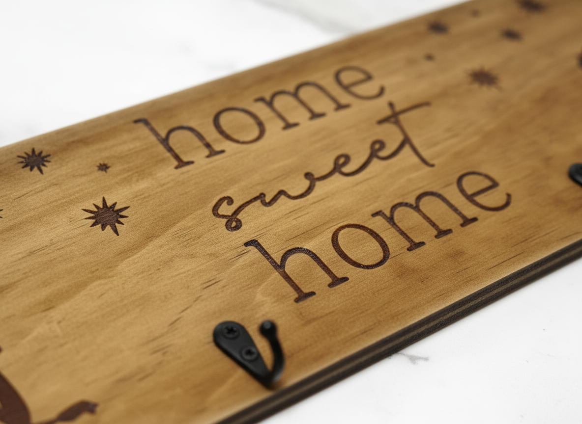 Timber Keyholder - Fairy Home Sweet Home