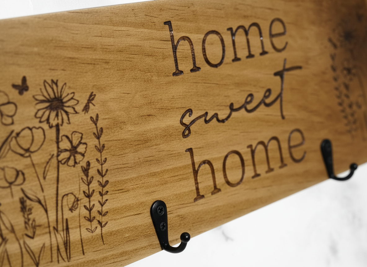 Timber Keyholder - Wildflower Home Sweet Home
