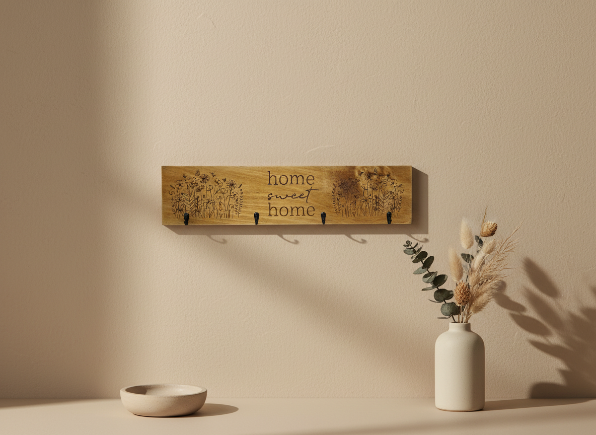 Timber Keyholder - Wildflower Home Sweet Home