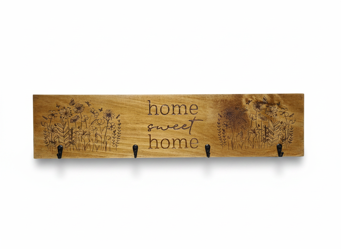 Timber Keyholder - Wildflower Home Sweet Home