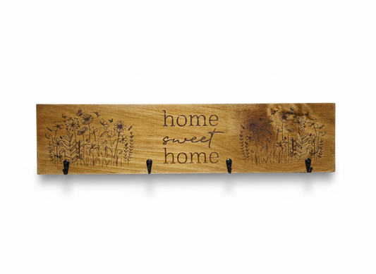 Timber Keyholder - Wildflower Home Sweet Home