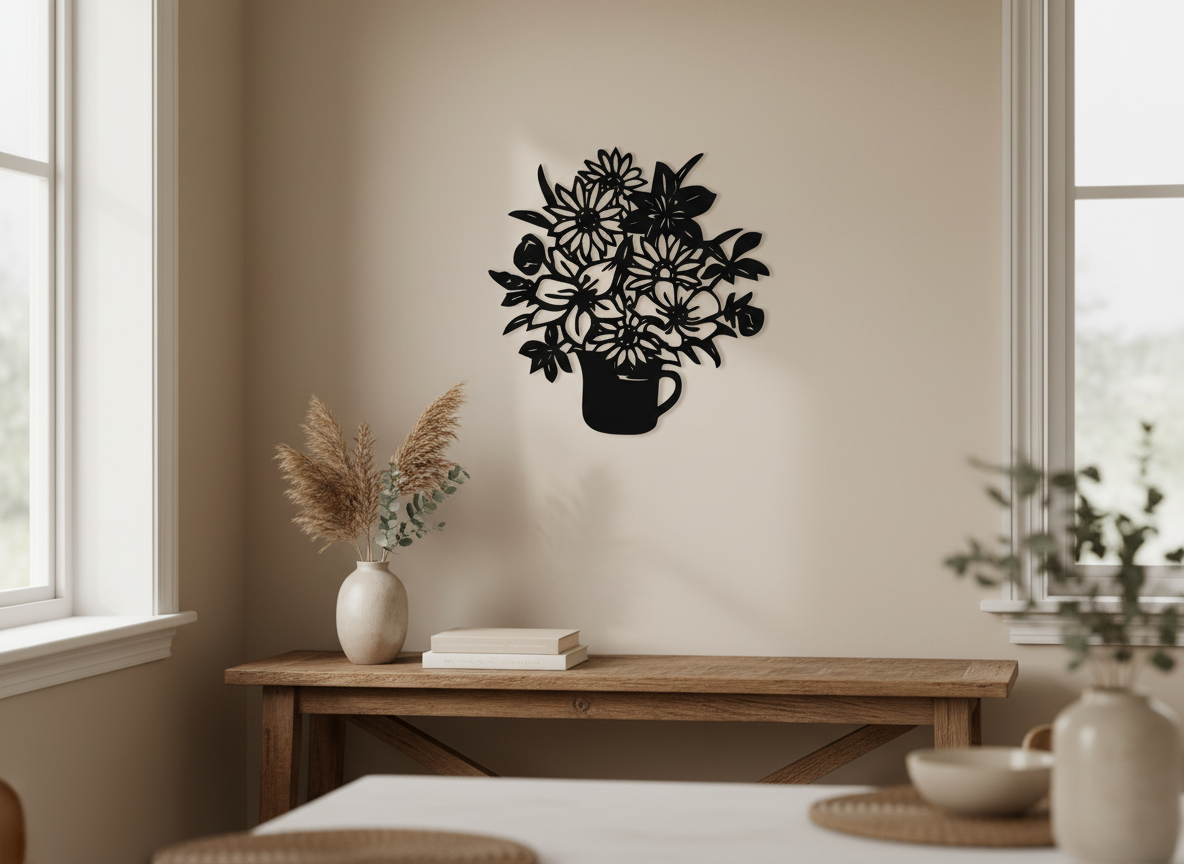Flower Watering Can Acrylic Wall Art