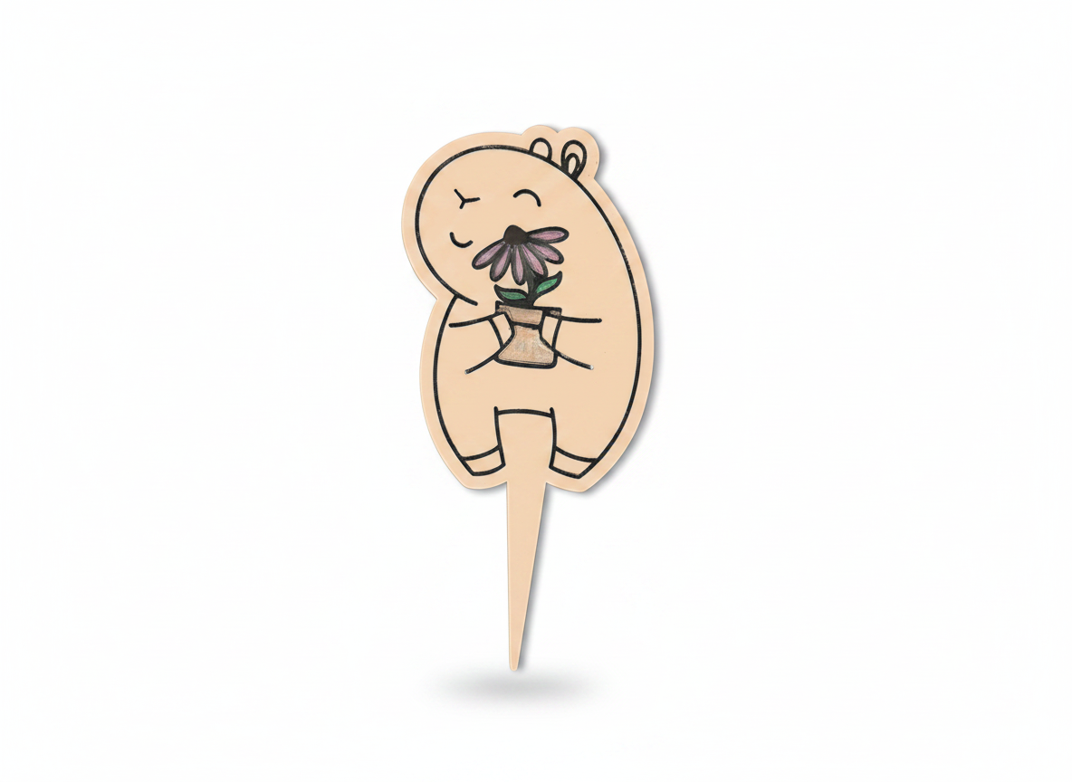Acrylic Capybara Garden Stake - Plant Pot