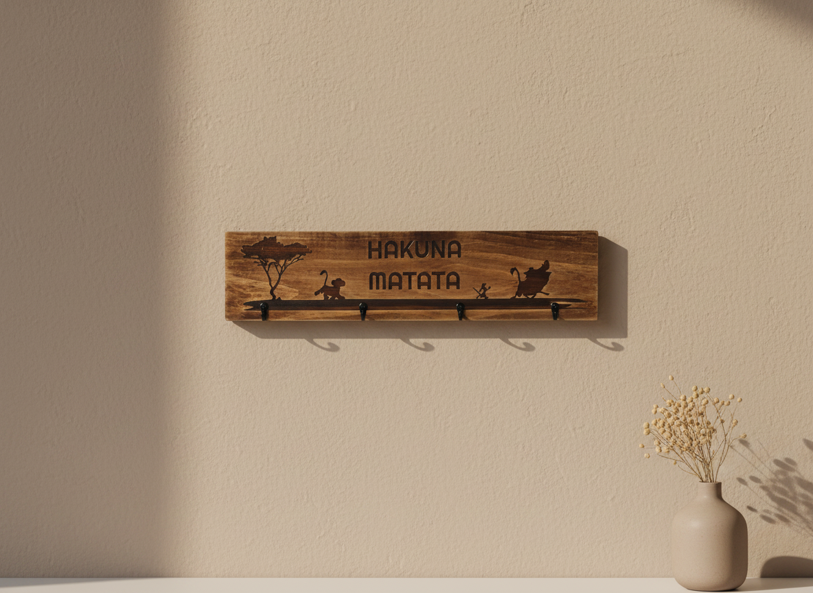Timber Keyholder - Hakuna Matata