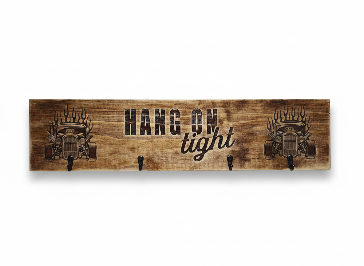 Timber Keyholder - Hot Rod Hang On Tight