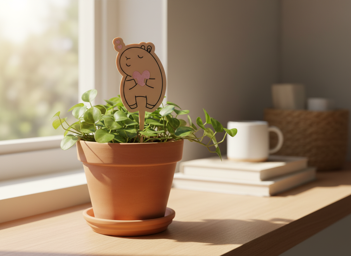 Acrylic Capybara Garden Stake - Hearts