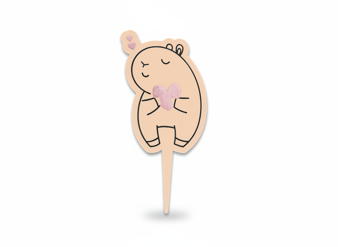 Acrylic Capybara Garden Stake - Hearts