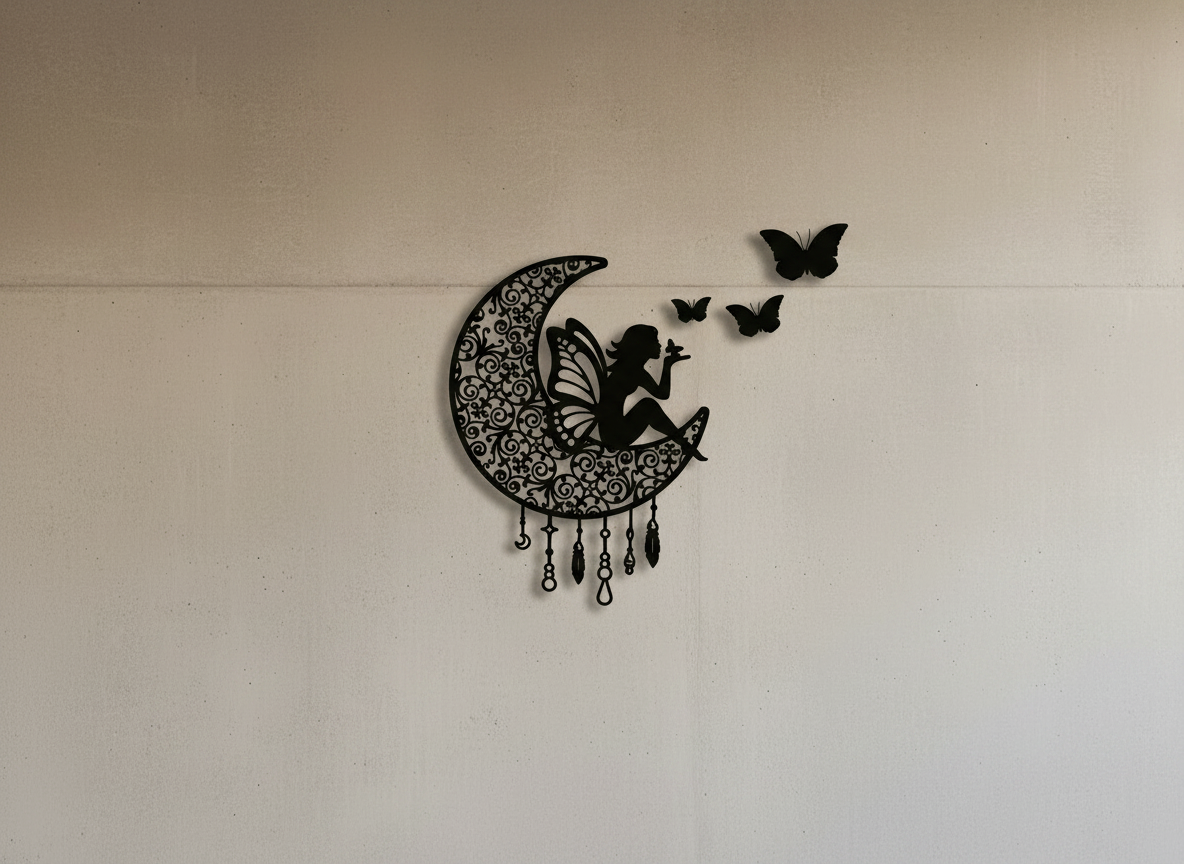 Butterfly Kisses acrylic wall art in black acrylic - hero image