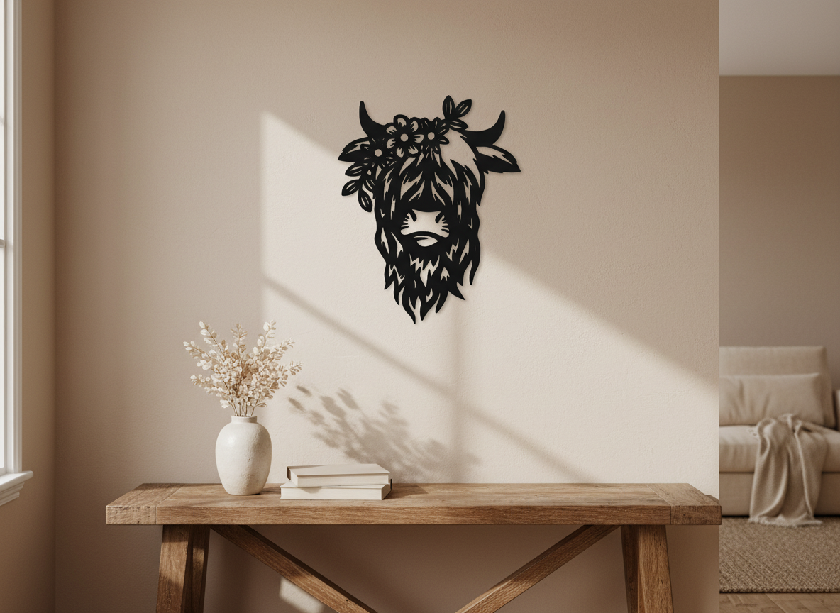 Highland Cow Acrylic Wall Art
