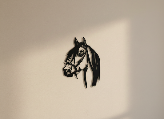 Horse head acrylic wall art in black acrylic - hero image