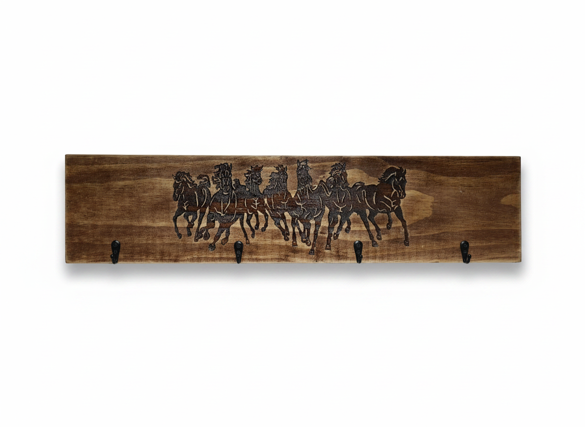 Timber Keyholder - Seven Horses