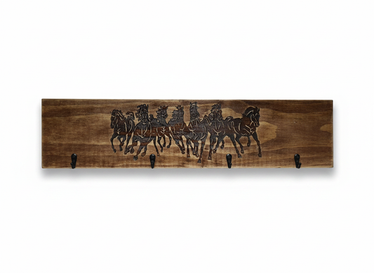 Timber Keyholder - Seven Horses