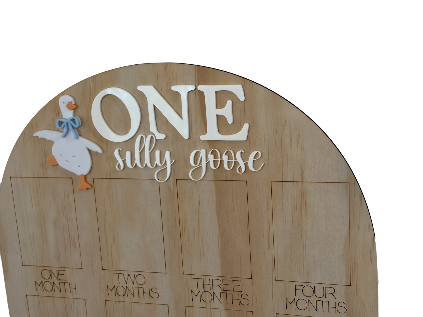 Personalised Silly Goose First Year Photo Board | Wooden Baby Milestone Memory Board | Australian Made